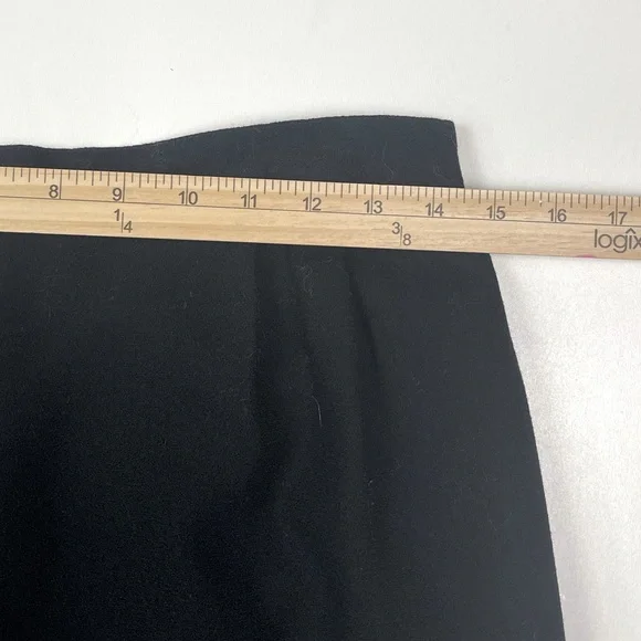 Vintage Anne Klein Black Wool Pencil Skirt w/ Pockets Dark Academia - Picture 5 of 6